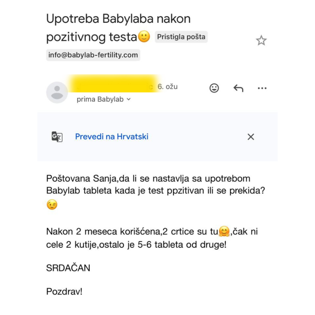 BabyLab Female Testemonijali